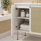 Modway Chaucer 30" Bathroom Vanity - White-Rattan Weave Doors