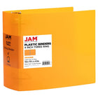 JAM Paper Plastic 4" 3-Ring Binder - Orange-Colour: Red, Green, Blue & Orange | Be stylish and organized with colourful binders.