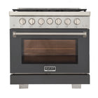Kucht 36" KFX-X Series Pro Style Propane Gas Range - Stainless Steel/Cement Gray-New true simmer burners for precise low heat cooking