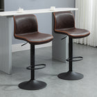 HOMCOM Counter Height Swivel PU Leather Bar Stools - Brown - 2 Pack-Seat height is adjustable from counter height to bar height, swivel seat for free rotation   
