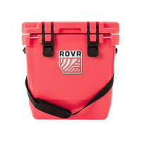 RovR CoolR 25 Quart Hard Cooler with Shoulder Strap - Coral-Patented AnchR Pin System lets you attach essential accessories like the Prep Board, Double Cup HoldR, and Stash Bag (not included)