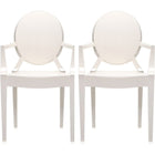 Nicer Furniture Louis XVI Ghost Chair - White - 2 Pack-Suitable for indoor and outdoor use. Stackable chair for easy storage