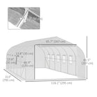 Outsunny 26' x 10' x 7' Large Steeple Walk-in Greenhouse with Steel Frame - White- PE plastic cover permits sunlight penetration while safeguarding plants
 