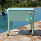 Permasteel 80 Quart Patio Cooler - Mint-4 Casters with 2 Locking