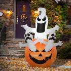 HOMCOM 6' Inflatable Pumpkin Jack-O-Lantern Ghosts Halloween Decoration-Deflates for easy storage (when you're not scaring your neighbours) 