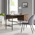 Modway Nexus 47" Office Desk - Black Walnut-Metal Tubular Frame