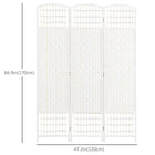 HOMCOM 3 Panel Wave Fiber Freestanding Room Divider for Home Office - White-Folding design with four panels and six metal hinges allows you to create a new look and save space when not in use
