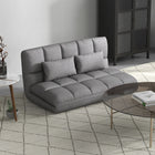 HOMCOM Foldable Adjustable Floor Lazy Sofa Sleeper with 2 Pillows - Grey-Use the floor couch to watch movies, read, meditate or play games
