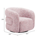 Zuo Refine Swivel Chair - Pink Tweed-6
