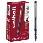 uni-ball Vision Needle Rollerball Pens – 0.7mm – Blue – 12 Pack-Rollerball Pens