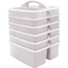 Teacher Created Resources Plastic Storage Caddy - White - 6 Pack-These caddies are made from durable plastic and includes divided compartments for easy organizing.