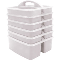 Teacher Created Resources Plastic Storage Caddy - White - 6 Pack-These caddies are made from durable plastic and includes divided compartments for easy organizing.