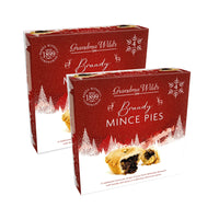 Grandma Wild's Luxury Brandy Mince Pies - 215g - 2 Pack-Buttery shortcrust pastry with 42 % rich brandy-infused mincemeat.