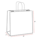 Eddie's Recycled Shopper Paper Bag - 13" x 7" x 13" - White - 100 Pack-White