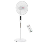 HOMCOM 54" H Pedestal Fan with Remote Control for Bedroom - White-Modern look pedestal fan fits living room, bedroom, office using 