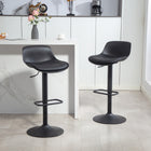 HOMCOM Adjustable Height Swivel Bar Stools - Black - 2 Pack-The PU leather seat offers comfort and is effortless to wipe clean
