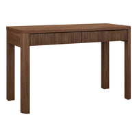 Hudson&Canal Mendoza Rectangular Fluted Desk - 48" W - Satin Walnut-A modern contemporary design for your home office, kitchen nook, den, and more