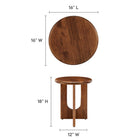Modway Rivian Round Side Table - Walnut-Solid Mango Wood