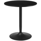 HOMCOM Round Dining Table with Steel Base & Non-slip Pad for Living Room - Black-Modern style matches most of your home decorations