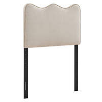 Modway Athena Stain-Resistant Performance Velvet Twin Size Headboard - Almond-Stain-Resistant Performance Velvet