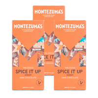 Montezuma’s Spice It Up 70% Dark Chocolate with Fiery Ginger Bar - 90 g - 3 Pack-70% dark chocolate with crystallised ginger.