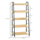 HOMCOM Modern Bookshelf Storage with 5-Tier Wide Shelving - Oak-Ideal for living room, study and bedroom 