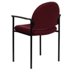 Flash Furniture Comfort Burgundy Fabric Stackable Steel Side Reception Chair with Arms-Burgundy Fabric Upholstery