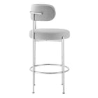 Modway Albie Fabric Bar Stools - Grey/Silver - 2 Pack-8