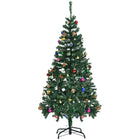 HOMCOM 5' Artificial Christmas Tree - Green-Fire retardant leaves to give a full and lush look to the tree 