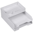 JAM Paper Stackable Desktop Organizer Tray Set - 1 Top Tray & 2 Letter Trays - White-Stackable Paper Trays Full Desk Set | Colour: White