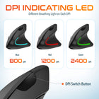 Delton S12 Wireless Rechargeable Ergonomic Computer Mouse - Right Handed - Black-Comes with 6 high-quality buttons including left/right click, forward/backward, DPI switch, and a scroll wheel for enhanced functionality.