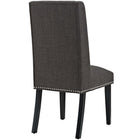 Modway Baron Fabric Dining Chair - Brown - 2 Pack-Solid Rubberwood Legs