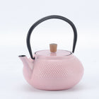 Minimal Enamelled Cast Iron Teapot - Dot Pink - 0.6 L-Beautiful glossy enameled surface looks like ceramic