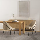 Manhattan Comfort Gracie 24.2" Modern Leatherette Upholstered Dining Chair - Tan and Black - Set of 2-Frame and Legs Features Choice of Fully Welded Black Steel or Gold Stainless Steel
