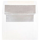 JAM Paper A6 Foil Lined Invitation Envelopes - 4.75" x 6.5" - White with Silver Foil - 50 Pack -Colour: White with Silver Foil Lined, Foil gives envelope natural looking shine