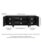 Hudson&Canal Harold Rectangular Fluted TV Stand for TV's up to 75" - Black Grain-Top has a weight capacity of 75 lbs, lower shelves can hold 25 lbs each