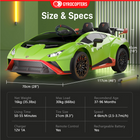 Gyrocopters Lamborghini Licensed Ride on Car for Kids - 12V Dual Motor - Car with Music, Remote Control - Green-9