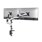 ShoppingAll Fully Adjustable Dual Gas Spring LCD Monitor Arm Desk Mount Stand - White-Hold two 15"-32" monitors, each arm holds up to 17.6 lbs/8kg monitor with 75mm x75mm or 100mm x 100mm VESA mounting holes