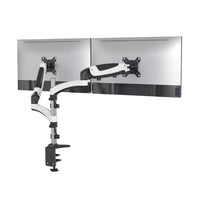 ShoppingAll Fully Adjustable Dual Gas Spring LCD Monitor Arm Desk Mount Stand - White-Hold two 15"-32" monitors, each arm holds up to 17.6 lbs/8kg monitor with 75mm x75mm or 100mm x 100mm VESA mounting holes