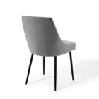 Modway Viscount Upholstered Fabric Dining Chairs - Black/Light Grey - 2 Pack-8