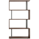 HOMCOM 5-Tiers Wooden Bookcase for Living Room - Walnut-Sert à la fois de bibliothèque ou de séparateur de pièce grâce à son design ouvert à l’arrière 