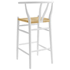 Modway Amish Wood Bar Stool - White-Non-Marking Foot Pins