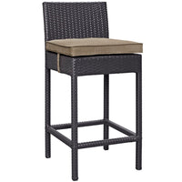 Modway Convene Outdoor Patio Fabric Bar Stool - Espresso Mocha-For entertaining or everyday use