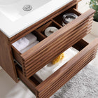Modway Render 24" Wall-Mount Bathroom Vanity - Walnut/White-Walnut Grain Vanity