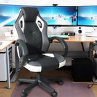 FurnitureR High-Back PU Leather Swivel Gaming Chair - White-Rocked back and forth which is suitable for napping and seating during busy working days and wonderful experience in intense gaming moment