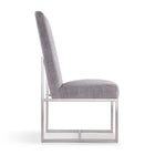 Manhattan Comfort Element 19.68" Modern Velvet Upholstered Dining Chair - Grey-Simplistic High Comfort Back Seat
