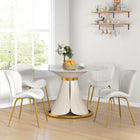 HOMCOM Dining Chairs with Cushioned Backrest - Cream White - Set of 4-The curved shell-shaped backrest and seat are ergonomic and elegant