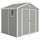 Outsunny 8' x 6' Garden Storage Shed - Grey-A dedicated storage space for garden tools, garden equipment's, swimming pool appliances etc.
