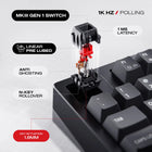 Cybeart X75 Rhino TKL CNC Aluminium Wireless RGB Gaming Keyboard - Black/Red/Grey-8000 mAh battery delivers 500 hours with RGB lights off and 40 hours with RGB lights on