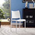 Modway Hipster Dining Side Chair - White-Sturdy polypropylene plastic